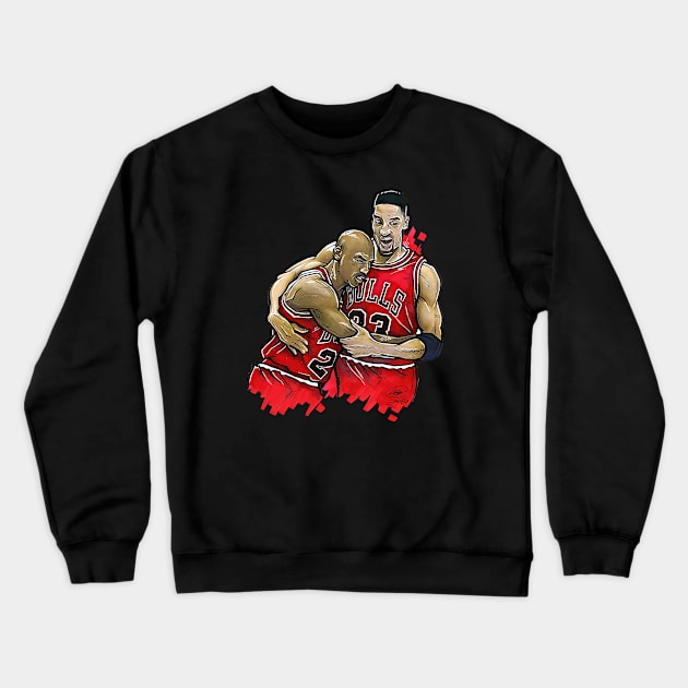 BASKETBALLART - best friends mj Crewneck Sweatshirt by JORDAN-ART23